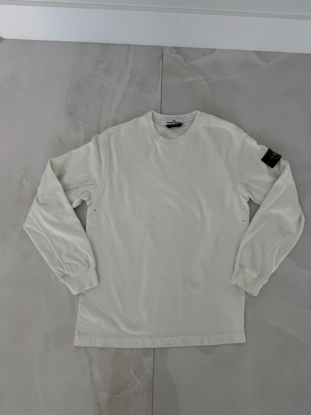 Stone Island Men’s Heavy 100% Cotton Long Sleeve Crewneck Tee